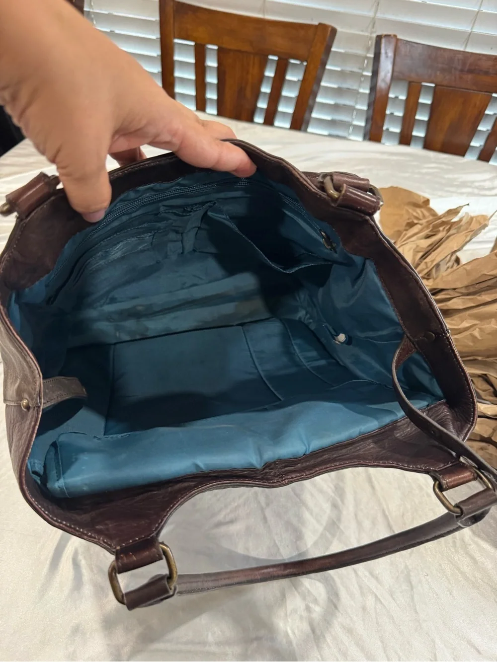SOLO Brown Leather Laptop Business Tote Shoulder Bag